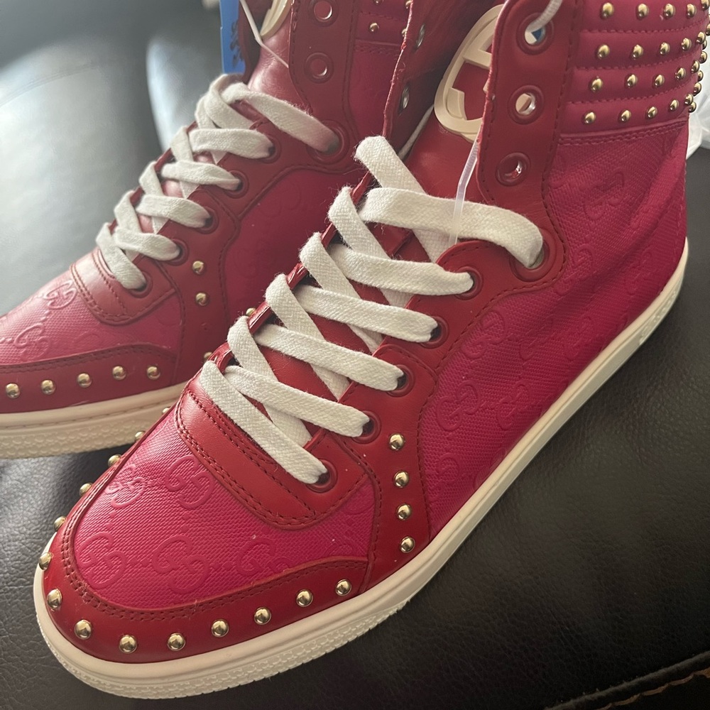 Gucci Red Studded High-Top
